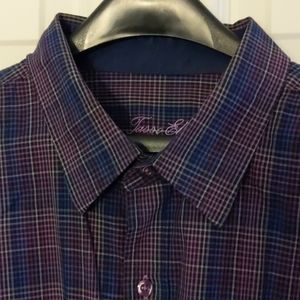 Tasso Elba Collar Shirt Long Sleeves . XXL 18-18.5